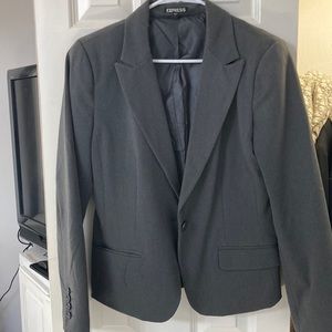 Short dark gray suit jacket